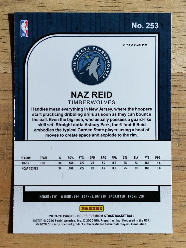 2019-20 Hoops Premium Stock Prizms Purple Disco #253 Naz Reid