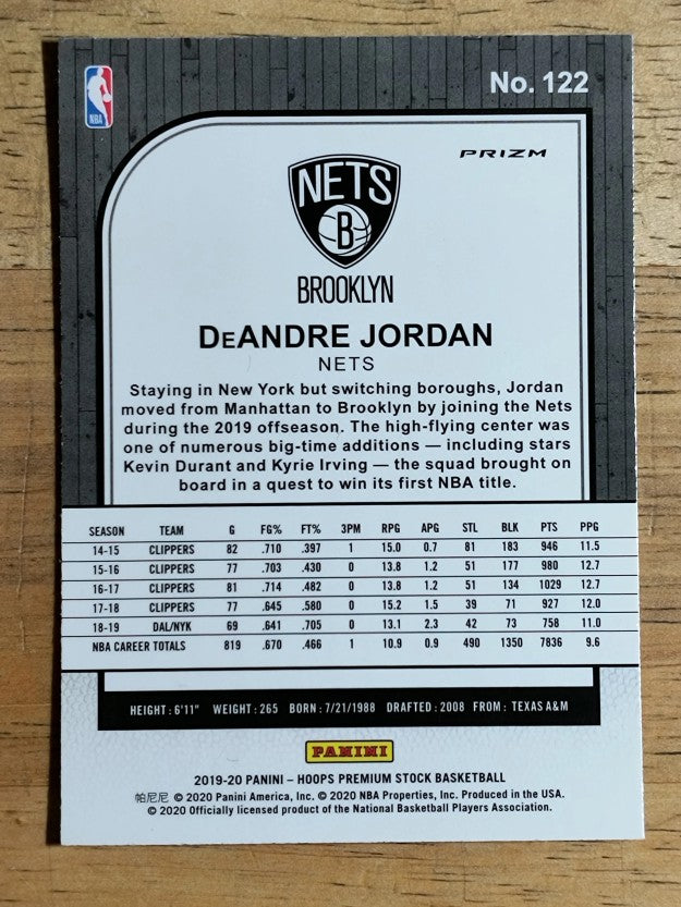 2019-20 Hoops Premium Stock Prizms Shimmer #122 DeAndre Jordan