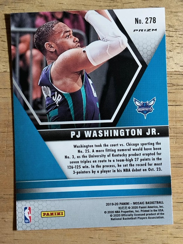2019-20 Panini Mosaic Mosaic Blue Reactive #278 PJ Washington Jr.