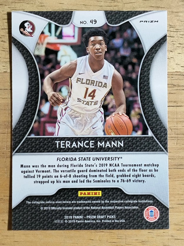2019-20 Panini Prizm Draft Picks Prizms Pink Pulsar #49 Terance Mann