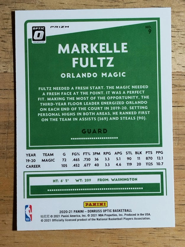 2020-21 Donruss Optic Fast Break Holo #9 Markelle Fultz