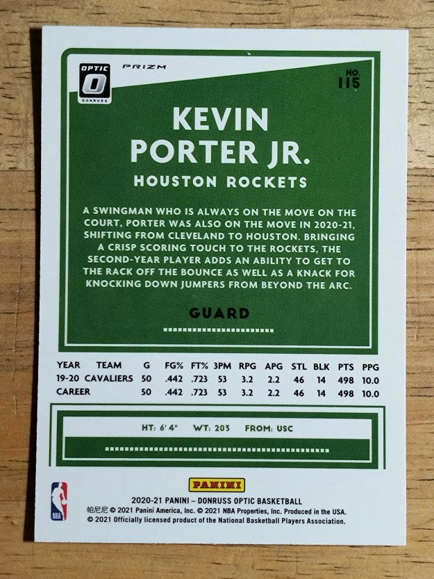2020-21 Donruss Optic Fast Break Holo #115 Kevin Porter Jr.