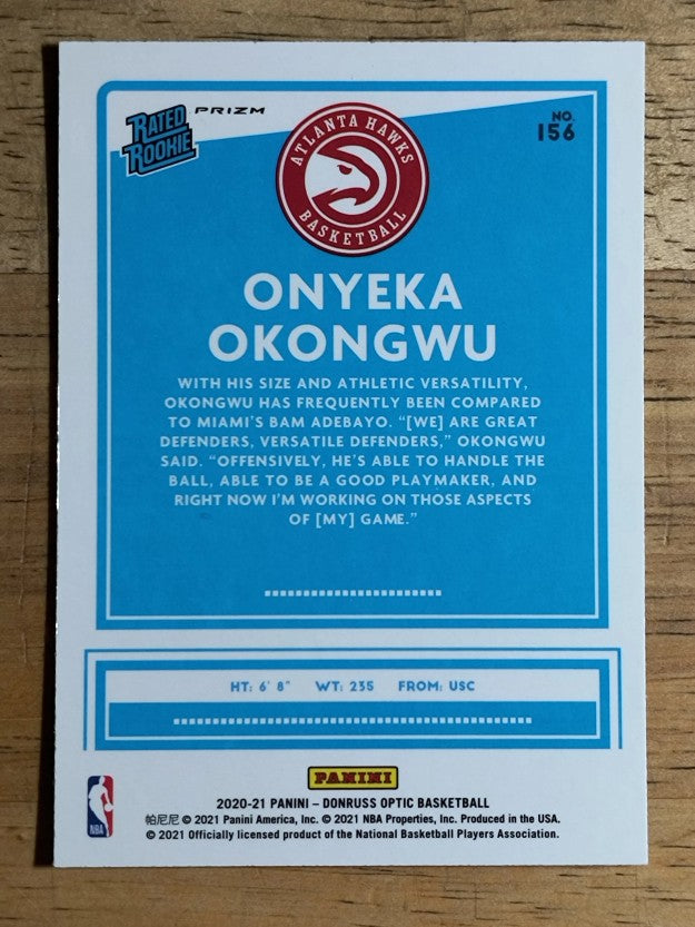 2020-21 Donruss Optic Holo #156 Onyeka Okongwu RR