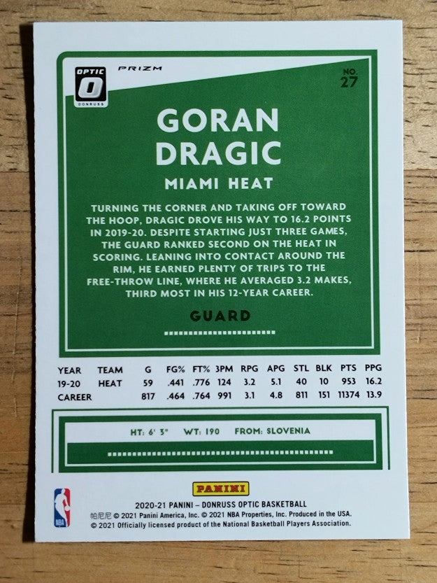 2020-21 Donruss Optic Purple #27 Goran Dragic