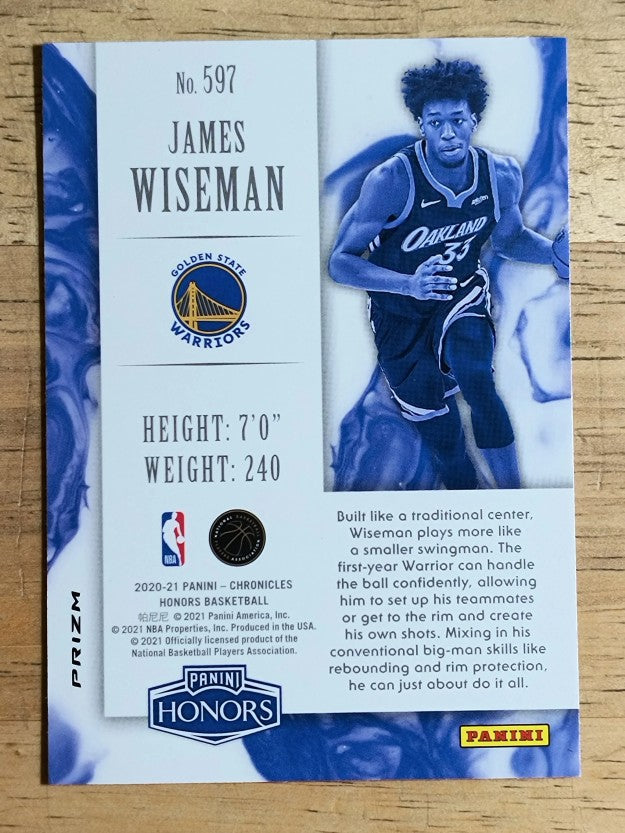 2020-21 Panini Chronicles Silver #597 James Wiseman/Honors