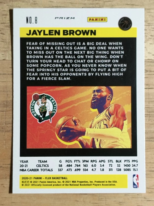 2020-21 Panini Flux Factory Pulsar #8 Jaylen Brown