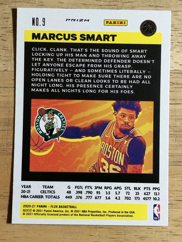 2020-21 Panini Flux Factory Pulsar #9 Marcus Smart