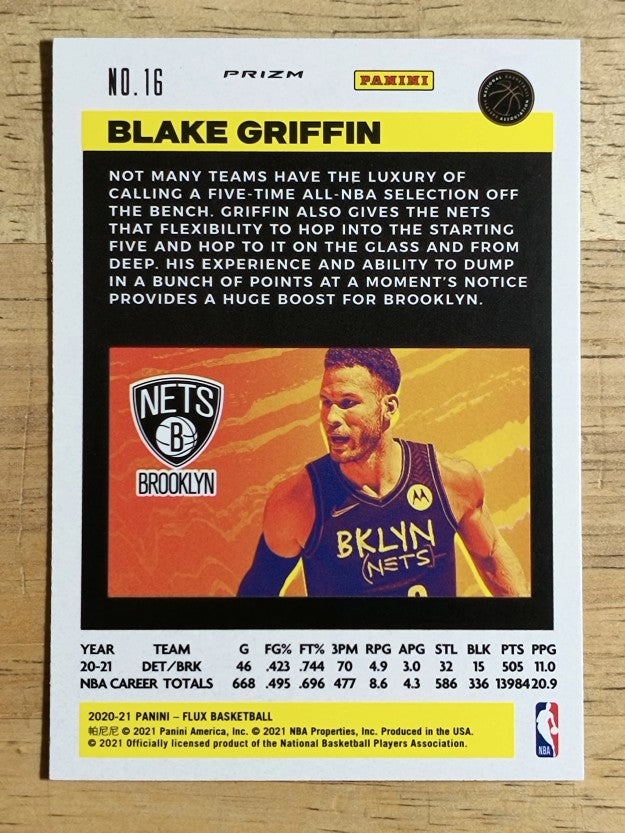 2020-21 Panini Flux Factory Pulsar #16 Blake Griffin
