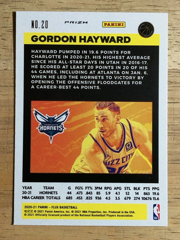 2020-21 Panini Flux Factory Pulsar #20 Gordon Hayward