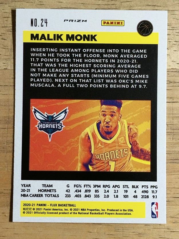 2020-21 Panini Flux Factory Pulsar #24 Malik Monk
