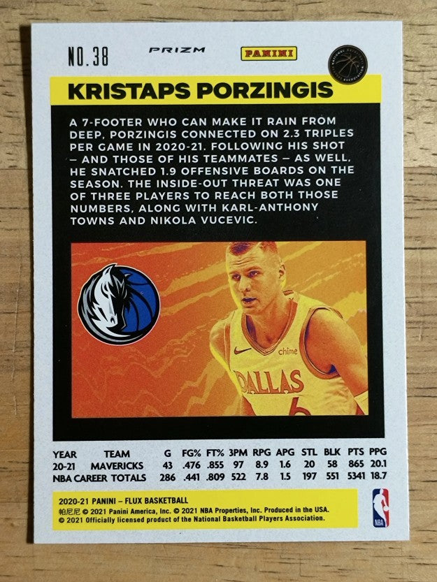 2020-21 Panini Flux Factory Pulsar #38 Kristaps Porzingis