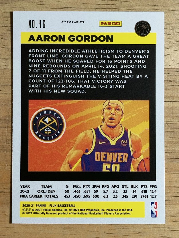 2020-21 Panini Flux Factory Pulsar #46 Aaron Gordon