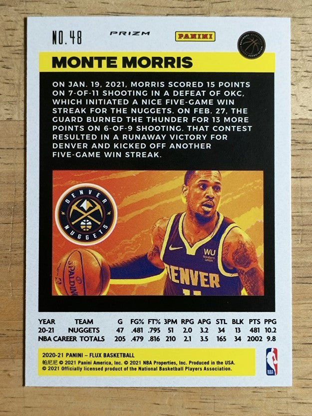 2020-21 Panini Flux Factory Pulsar #48 Monte Morris