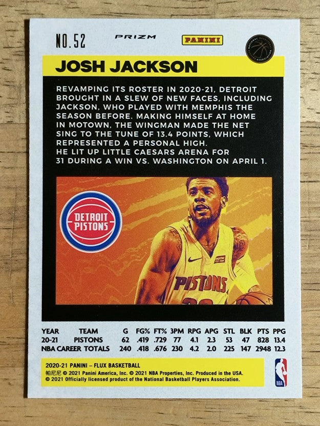 2020-21 Panini Flux Factory Pulsar #52 Josh Jackson