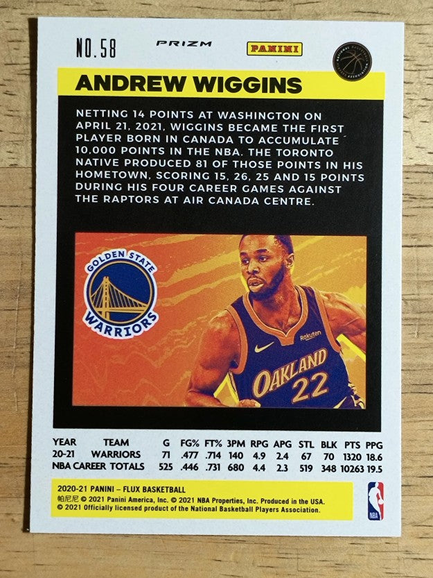 2020-21 Panini Flux Factory Pulsar #58 Andrew Wiggins