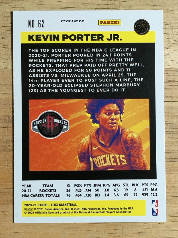 2020-21 Panini Flux Factory Pulsar #62 Kevin Porter Jr.
