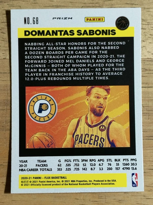 2020-21 Panini Flux Factory Pulsar #68 Domantas Sabonis
