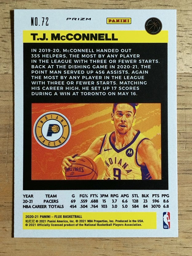 2020-21 Panini Flux Factory Pulsar #72 T.J. McConnell