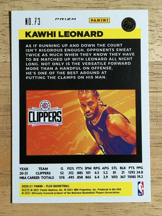 2020-21 Panini Flux Factory Pulsar #73 Kawhi Leonard
