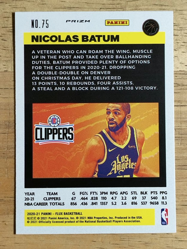2020-21 Panini Flux Factory Pulsar #75 Nicolas Batum