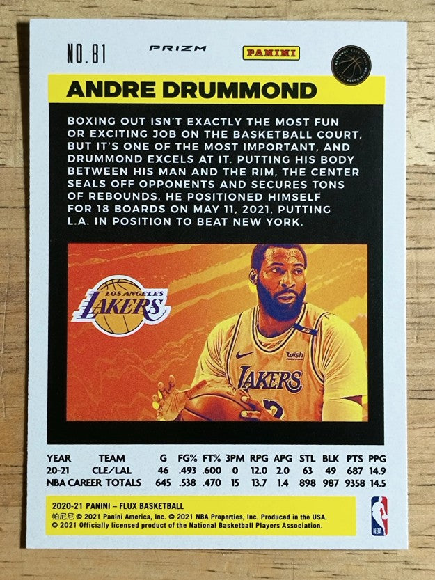 2020-21 Panini Flux Factory Pulsar #81 Andre Drummond