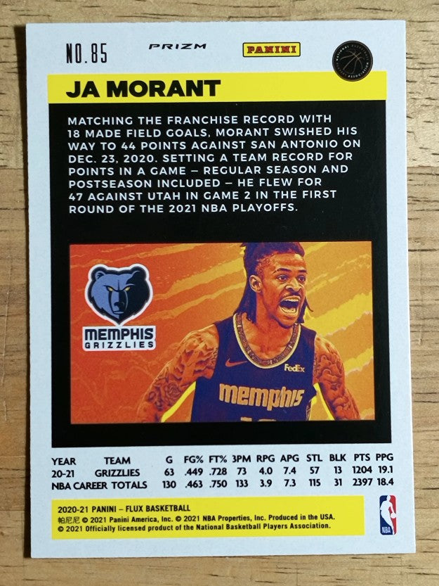 2020-21 Panini Flux Factory Pulsar #85 Ja Morant