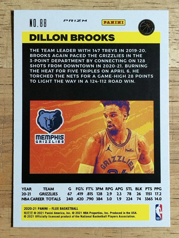 2020-21 Panini Flux Factory Pulsar #88 Dillon Brooks