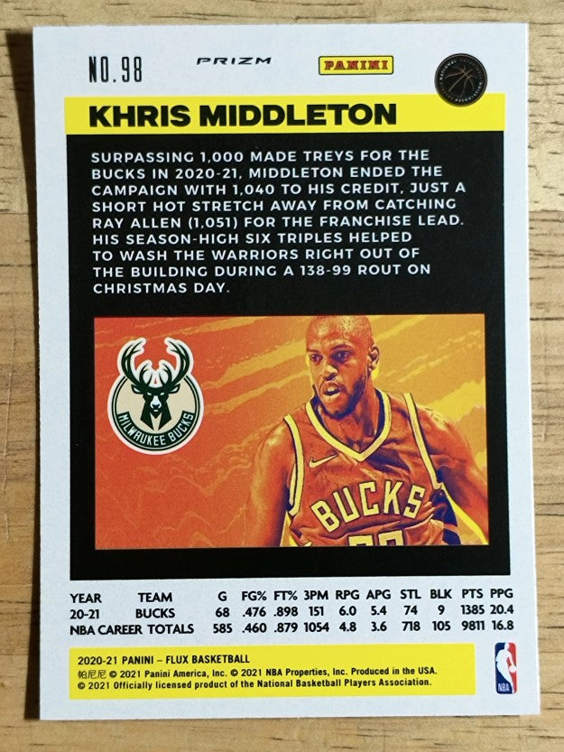 2020-21 Panini Flux Factory Pulsar #98 Khris Middleton