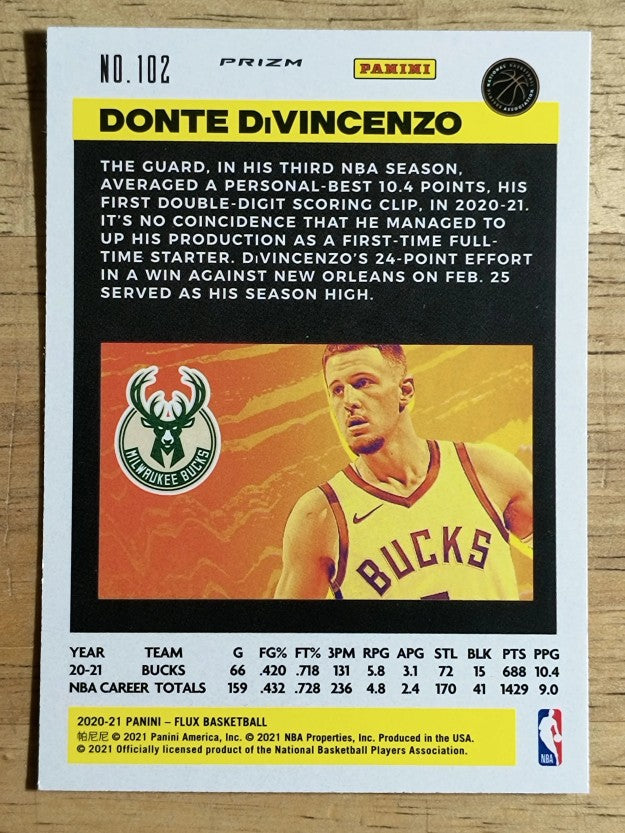 2020-21 Panini Flux Factory Pulsar #102 Donte DiVincenzo