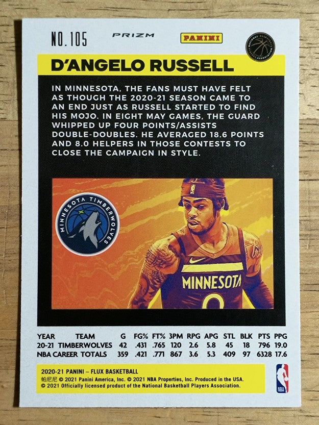 2020-21 Panini Flux Factory Pulsar #105 D'Angelo Russell