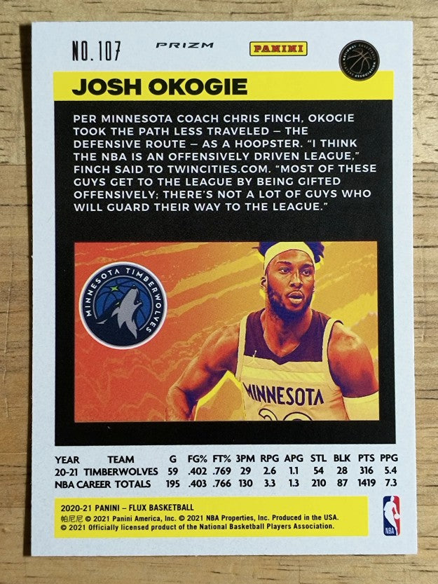 2020-21 Panini Flux Factory Pulsar #107 Josh Okogie