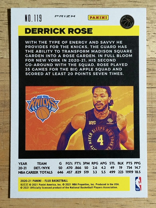 2020-21 Panini Flux Factory Pulsar #119 Derrick Rose