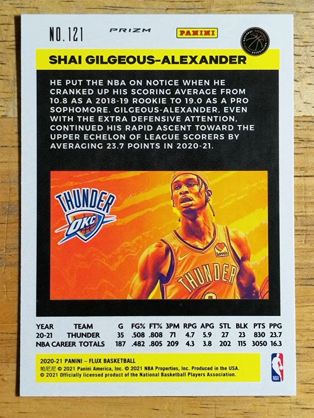 2020-21 Panini Flux Factory Pulsar #121 Shai Gilgeous-Alexander