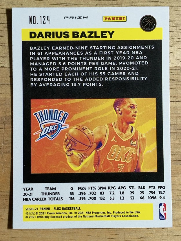 2020-21 Panini Flux Factory Pulsar #124 Darius Bazley