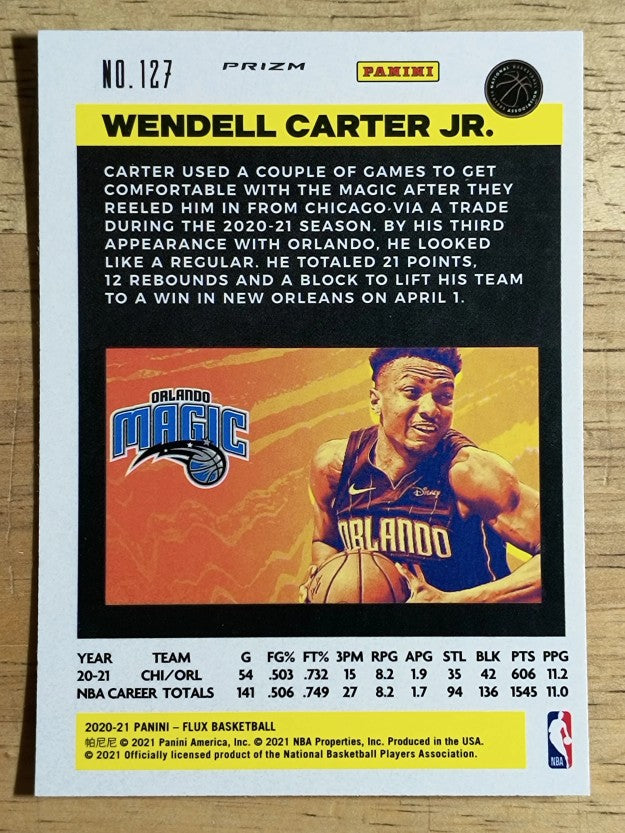 2020-21 Panini Flux Factory Pulsar #127 Wendell Carter Jr.
