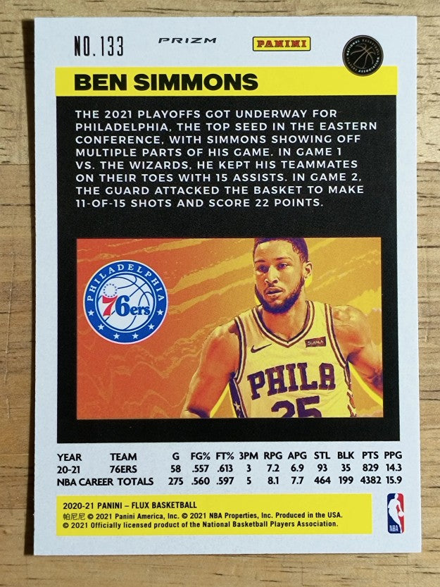 2020-21 Panini Flux Factory Pulsar #133 Ben Simmons