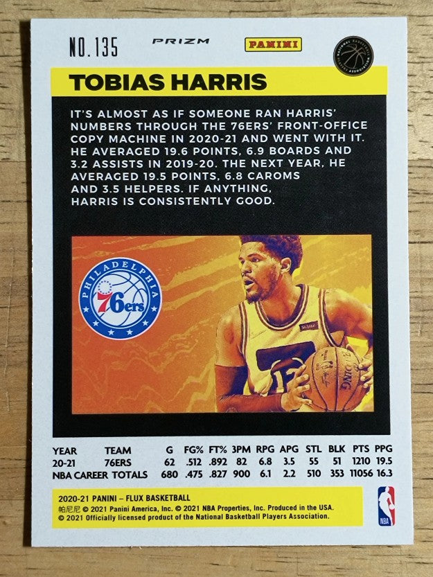2020-21 Panini Flux Factory Pulsar #135 Tobias Harris