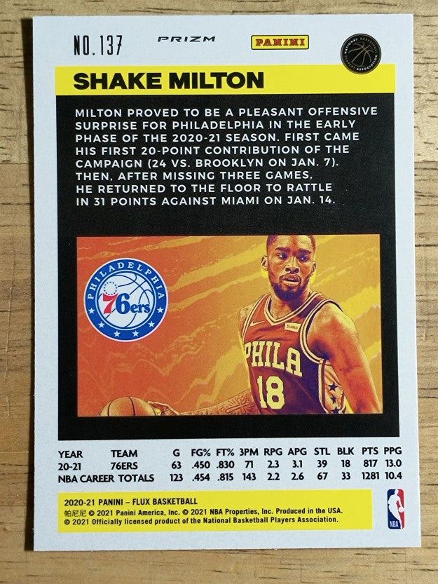 2020-21 Panini Flux Factory Pulsar #137 Shake Milton