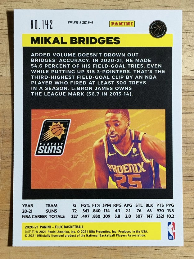 2020-21 Panini Flux Factory Pulsar #142 Mikal Bridges