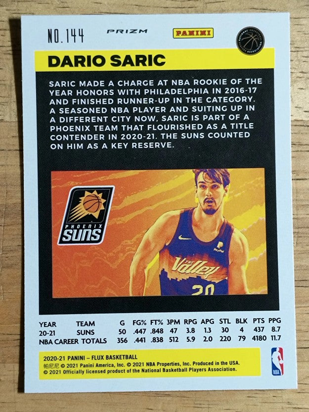 2020-21 Panini Flux Factory Pulsar #144 Dario Saric