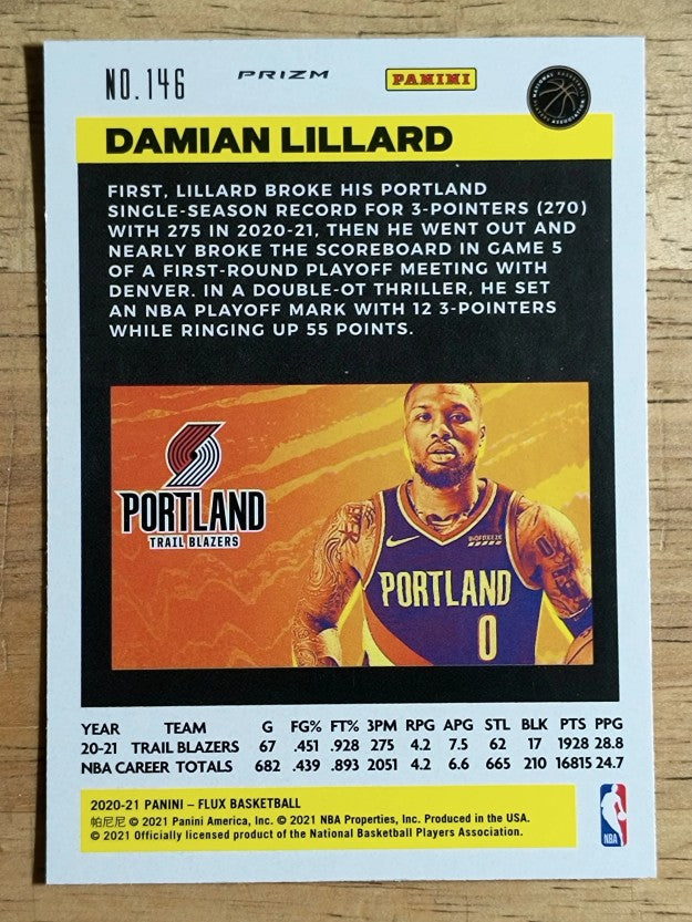 2020-21 Panini Flux Factory Pulsar #146 Damian Lillard