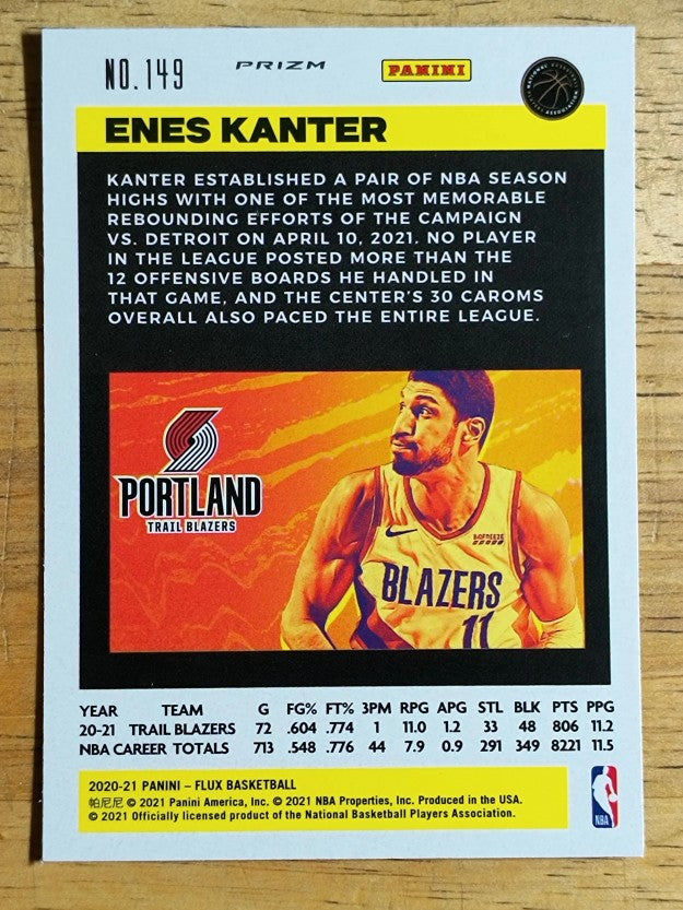 2020-21 Panini Flux Factory Pulsar #149 Enes Kanter