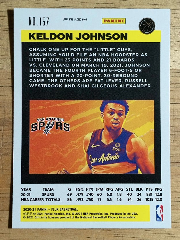 2020-21 Panini Flux Factory Pulsar #157 Keldon Johnson