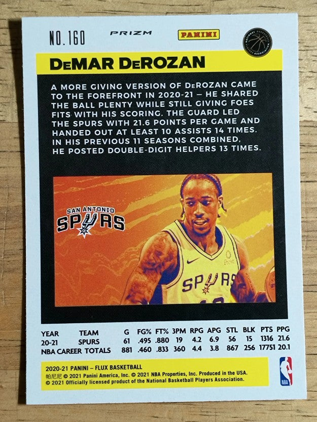 2020-21 Panini Flux Factory Pulsar #160 DeMar DeRozan