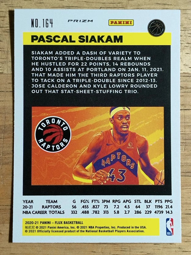 2020-21 Panini Flux Factory Pulsar #164 Pascal Siakam