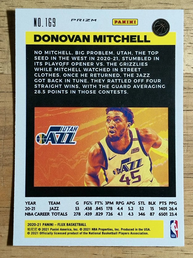 2020-21 Panini Flux Factory Pulsar #169 Donovan Mitchell