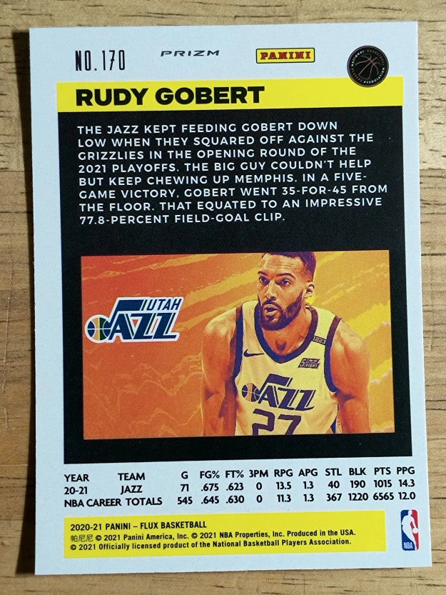 2020-21 Panini Flux Factory Pulsar #170 Rudy Gobert