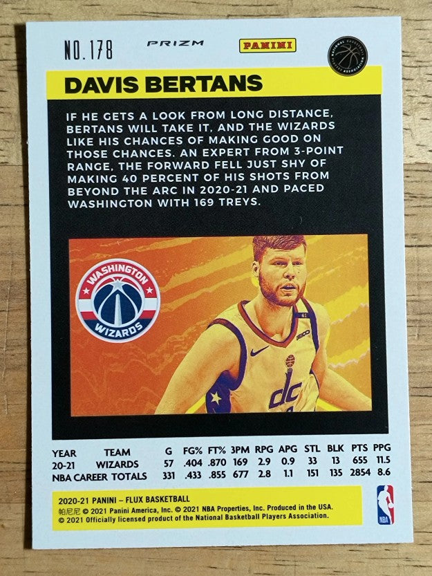 2020-21 Panini Flux Factory Pulsar #178 Davis Bertans