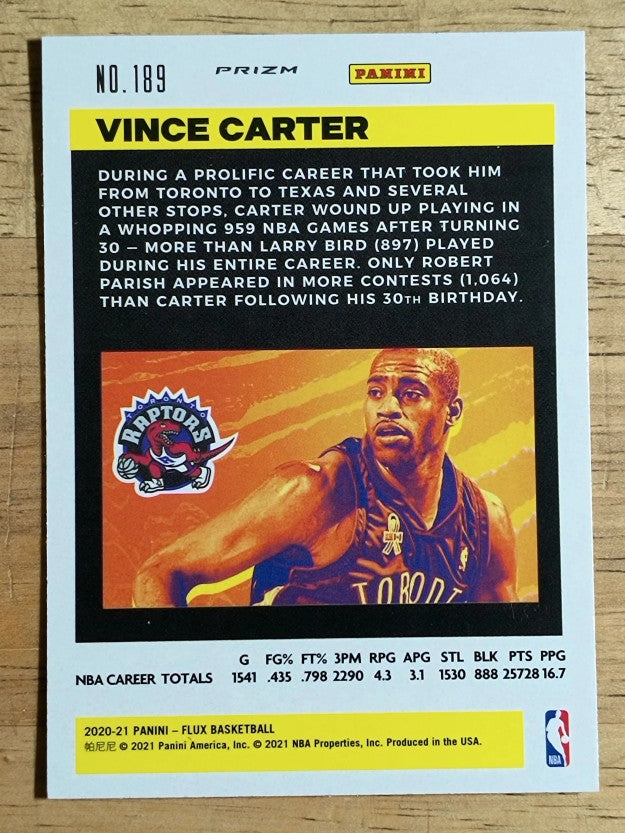 2020-21 Panini Flux Factory Pulsar #189 Vince Carter