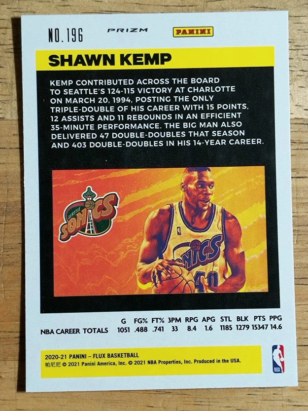 2020-21 Panini Flux Factory Pulsar #196 Shawn Kemp